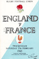 England v France 1965 rugby  Programme