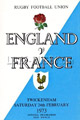 England v France 1973 rugby  Programme