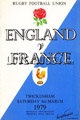 England v France 1979 rugby  Programmes