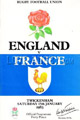 England v France 1983 rugby  Programme