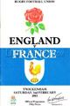 England v France 1985 rugby  Programme