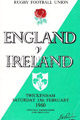 England v Ireland 1960 rugby  Programme