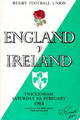 England v Ireland 1964 rugby  Programme