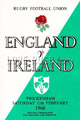 England v Ireland 1966 rugby  Programmes