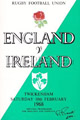 England v Ireland 1968 rugby  Programmes