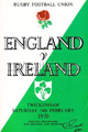 England v Ireland 1970 rugby  Programmes