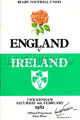 England v Ireland 1982 rugby  Programmes