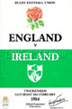 England v Ireland 1984 rugby  Programmes