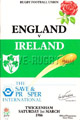 England v Ireland 1986 rugby  Programme