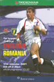 England v Romania 2001 rugby  Programme