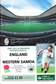 England v Samoa 1995 rugby  Programmes