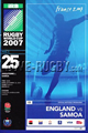 England v Samoa 2007 rugby  Programme