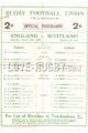 England v Scotland 1928 rugby  Programmes