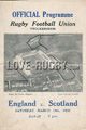 England v Scotland 1932 rugby  Programmes