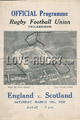 England v Scotland 1932 rugby  Programme