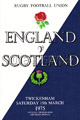 England v Scotland 1975 rugby  Programme
