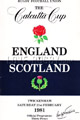 England v Scotland 1981 rugby  Programme