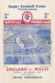England v Wales 1937 rugby  Programme