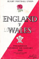 England v Wales 1960 rugby  Programmes