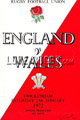 England v Wales 1972 rugby  Programmes