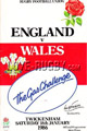 England v Wales 1986 rugby  Programmes