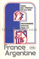 France v Argentina 1975 rugby  Programme