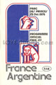 France v Argentina 1975 rugby  Programmes