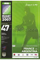France v Argentina 2007 rugby  Programmes