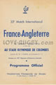 France v England 1958 rugby  Programmes