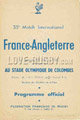 France v England 1960 rugby  Programme