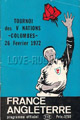 France v England 1972 rugby  Programmes