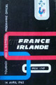 France v Ireland 1962 rugby  Programme