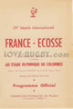 France v Scotland 1959 rugby  Programmes