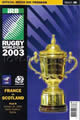 France v Scotland 2003 rugby  Programmes