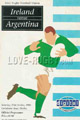 Ireland v Argentina 1990 rugby  Programmes