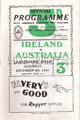 Ireland v Australia 1947 rugby  Programme
