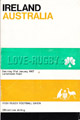 Ireland v Australia 1967 rugby  Programme