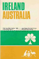 Ireland v Australia 1968 rugby  Programme