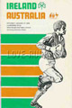 Ireland v Australia 1976 rugby  Programme