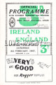 Ireland v England 1947 rugby  Programme