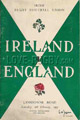 Ireland v England 1957 rugby  Programmes