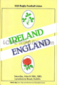 Ireland v England 1983 rugby  Programme