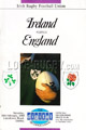 Ireland v England 1989 rugby  Programme