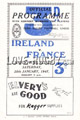 Ireland v France 1947 rugby  Programme