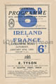 Ireland v France 1951 rugby  Programmes