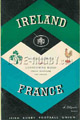 Ireland v France 1965 rugby  Programme