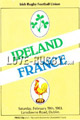 Ireland v France 1983 rugby  Programme
