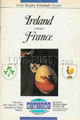 Ireland v France 1989 rugby  Programme