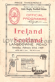 Ireland v Scotland 1929 rugby  Programme
