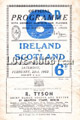 Ireland v Scotland 1952 rugby  Programme